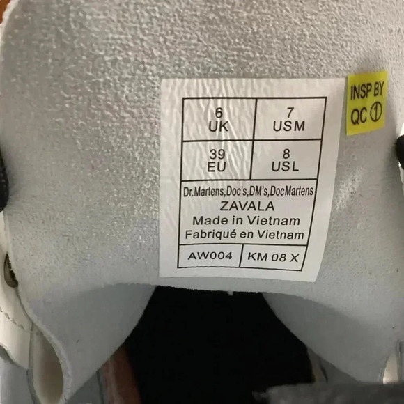 Dr Martens Boots Womens 8 38.5 White Zavala Lace Up Smooth Leather Combat NEW - Picture 9 of 9